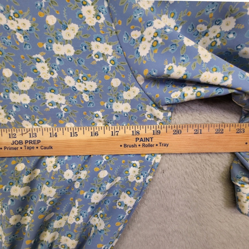 Vintage Breli Dress Womens 10 Blue Floral Cottagecore‎ Prairie Midi 70s Romantic - Picture 5 of 16